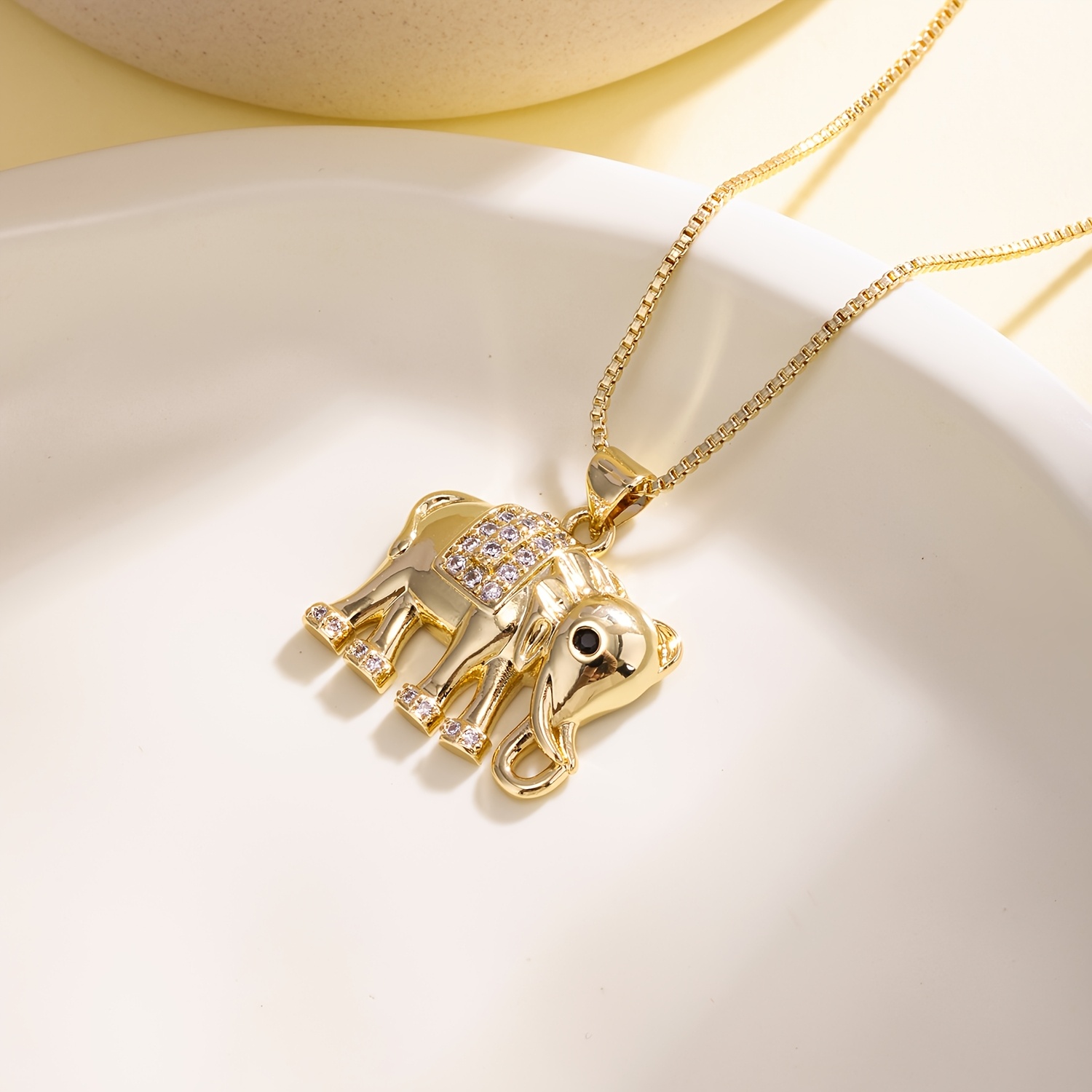 Women's Luxury Crystal Multicolored Elephant Pendant Necklace